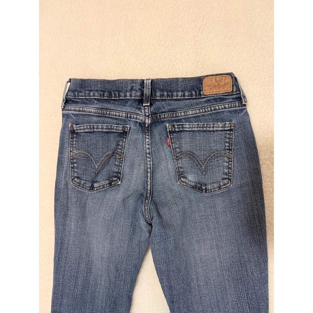 Levis 515 Jeans Girls 4 Blue Medium Wash Stretch Denim Bootcut Mid Rise - Picture 3 of 11